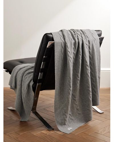 Ghiaia Cable-knit Cashmere Blanket - Black