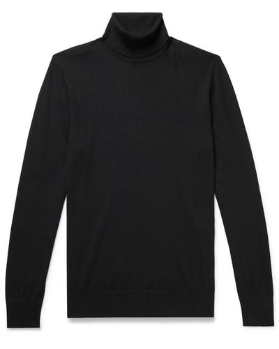 Gabriela Hearst Jermaine Slim-fit Virgin Wool Rollneck Sweater - Black