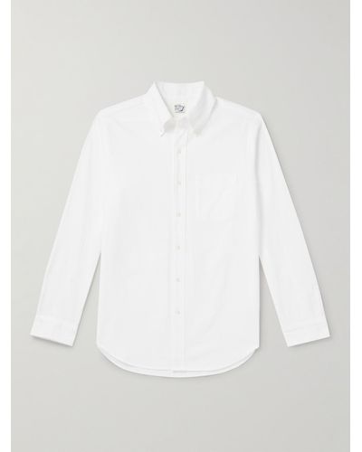 Orslow Button-down Collar Cotton-chambray Shirt - White
