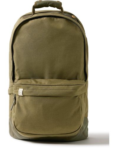 Visvim Leather-trimmed Cordura® Backpack - Green