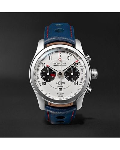Bremont Jaguar Mkii Automatic Chronograph 43mm Stainless Steel And Leather Watch - White