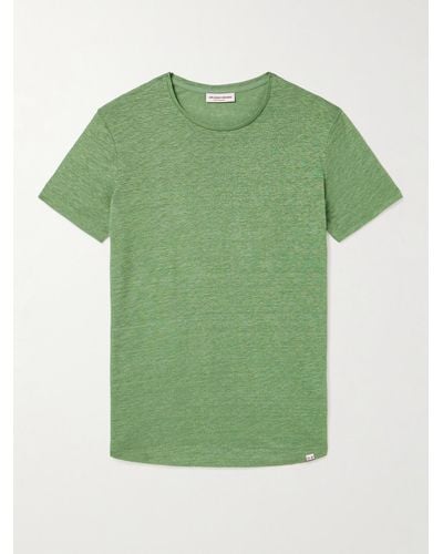 Orlebar Brown Ob-t Slim-fit Linen-jersey T-shirt - Green