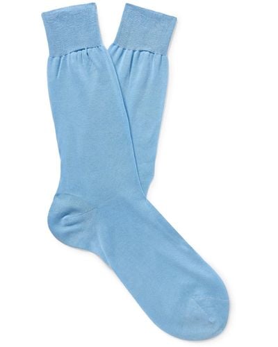 Anderson & Sheppard Cotton Socks - Blue