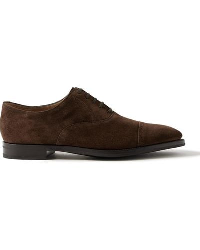 John Lobb Bristol Suede Oxford Shoes - Brown