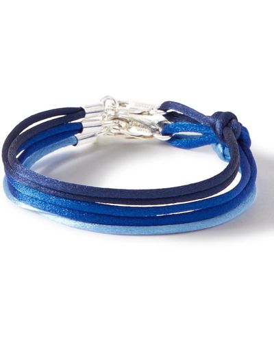 Rubinacci Set Of Three Silk Bracelets - Blue