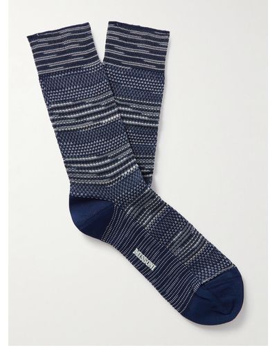 Missoni Socken aus einer Baumwollmischung mit Streifen - Blau