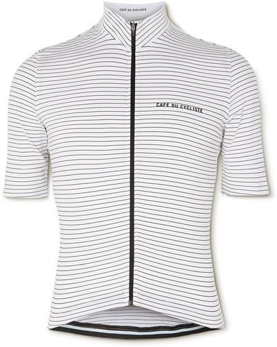 Café du Cycliste Francine Striped Cycling Jersey - White