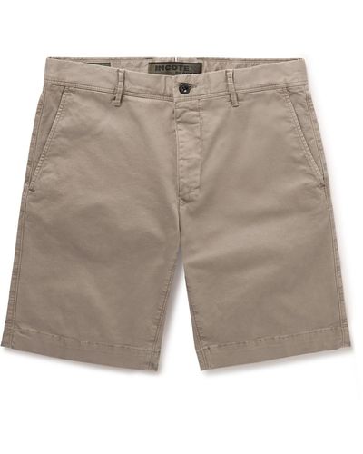 Incotex Slim-fit Stretch-cotton Twill Bermuda Shorts - Gray