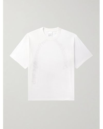 Stockholm Surfboard Club T-shirt in jersey di cotone biologico con logo - Bianco