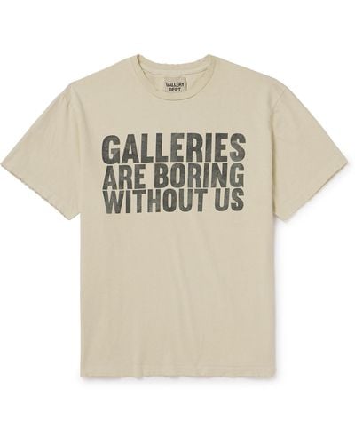 GALLERY DEPT. Boring Distressed Printed Cotton-jersey T-shirt - White