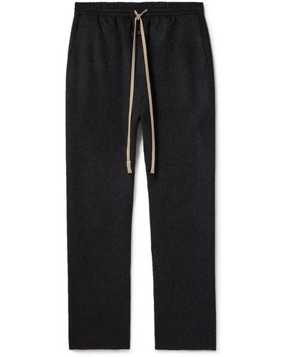Fear Of God Forum Straight-leg Virgin Wool And Cashmere-blend Drawstring Pants - Black