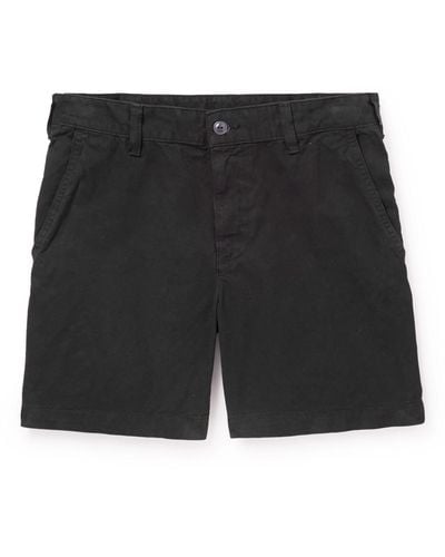 Save Khaki Slim-fit Straight-leg Cotton-twill Shorts - Black