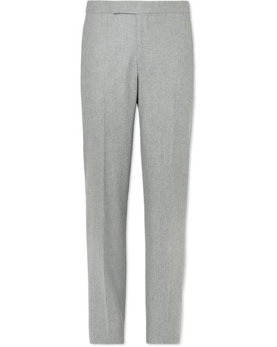 Richard James Tapered Wool Flannel Suit Pants - Gray
