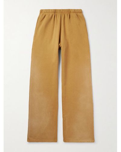 Les Tien Puddle Straight-leg Garment-dyed Cotton-jersey Sweatpants - Natural