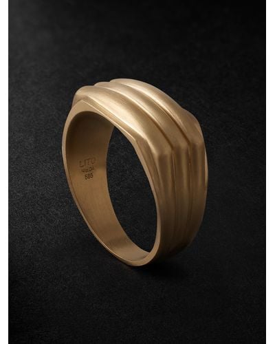 Lito Flowin Ring aus Gold - Schwarz