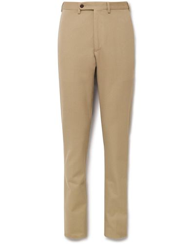 Sid Mashburn Slim-fit Straight-leg Cotton And Cashmere-blend Twill Pants - Natural