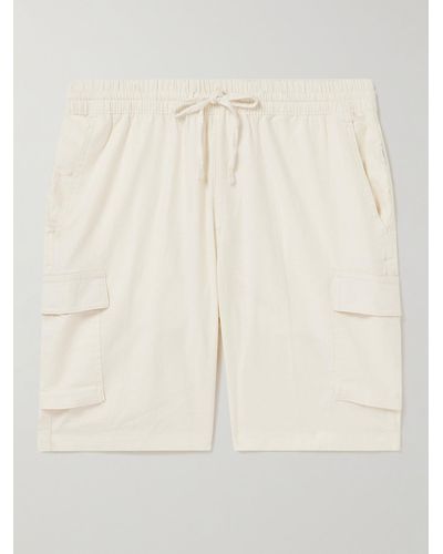 Onia Straight-leg Linen-blend Drawstring Cargo Shorts - Natural