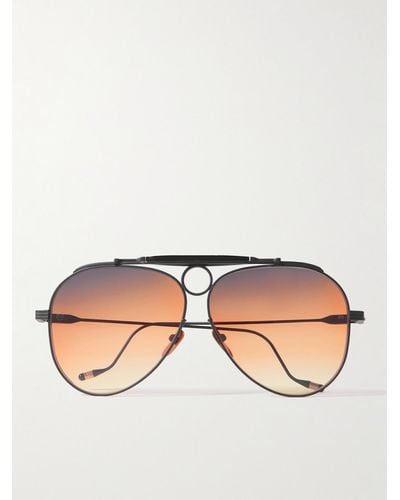 Jacques Marie Mage Diamond Cross Ranch Aviator-style Black-tone Sunglasses - Pink