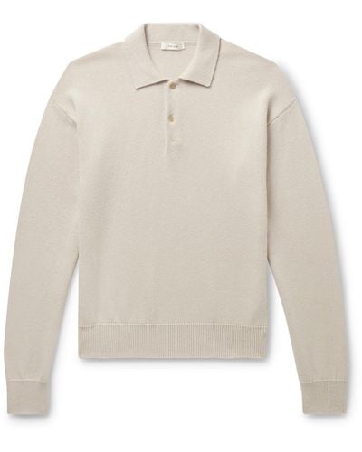 The Row Joyce Cotton And Cashmere-blend Polo Shirt - White