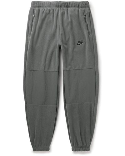 Nike Club Straight-leg Logo-embroidered Nylon-trimmed Fleece Sweatpants - Gray