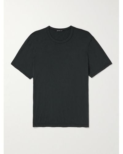 James Perse T-shirt in jersey di cotone tinta in capo Elevated Lotus - Nero