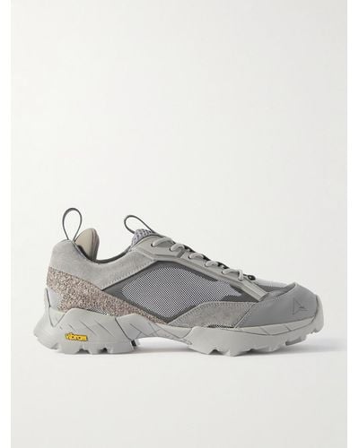 Roa Lhakpa Rubber And Suede-trimmed Mesh Sneakers - Grey