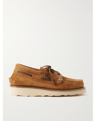 Yuketen Land Barca Tosca Leather Boat Shoes - Brown