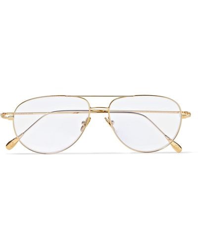 Kingsman + Cutler And Gross Statesman Aviator-style Gold-tone Optical Glasses - Metallic
