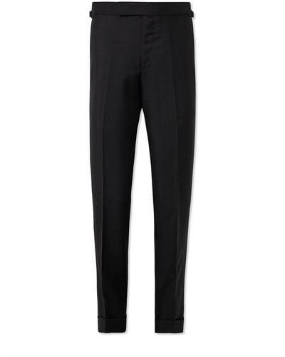 Tom Ford O'connor Slim-fit Mohair And Wool-blend Pants - Black