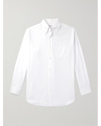 Loro Piana Button-down Collar Cotton Oxford Shirt - White