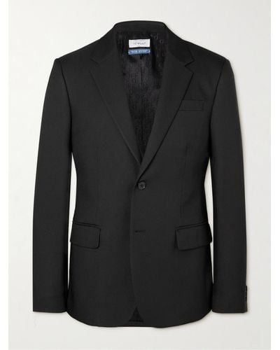 Off-White c/o Virgil Abloh Slim-fit Printed Drill Suit Jacket - Black
