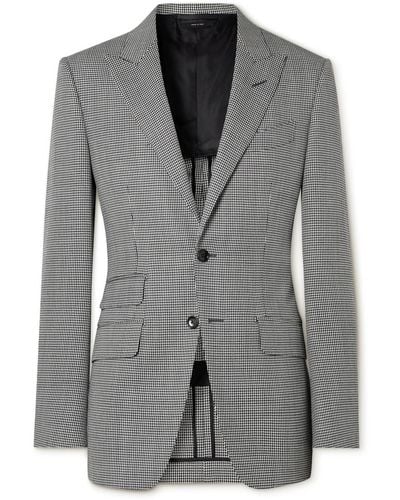 Tom Ford O'connor Slim-fit Puppytooth Wool Suit Jacket - Gray