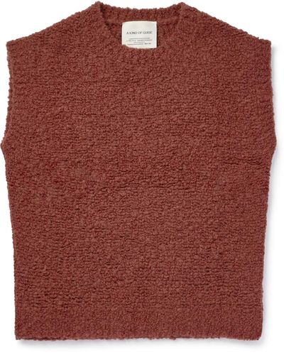 A Kind Of Guise Lundur Wool-blend Bouclé Gilet - Red