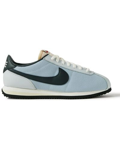 Nike Cortez '72 Twill And Leather Sneakers - Blue