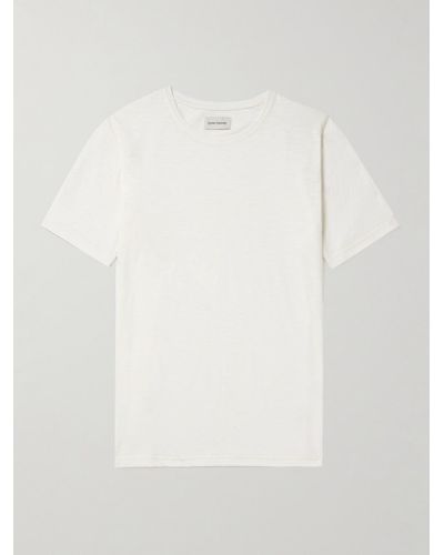 Oliver Spencer T-shirt in jersey di cotone fiammato Conduit - Bianco