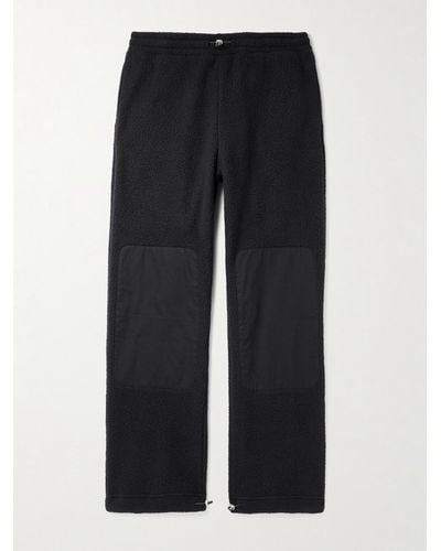 CHERRY LA Gerade geschnittene Hose aus Fleece mit Ripstop-Besatz - Schwarz
