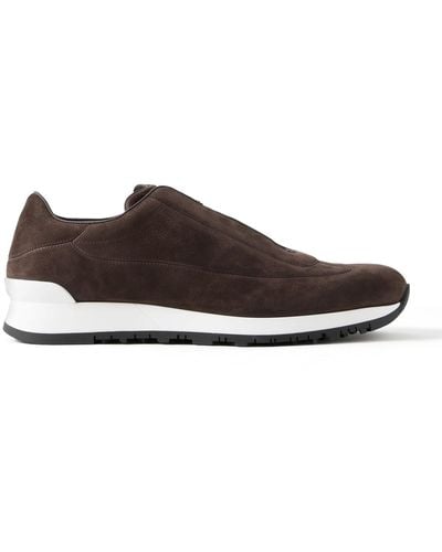 John Lobb Lift Nubuck Slip-on Sneakers - Brown