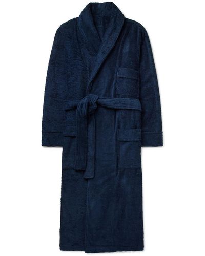 Anderson & Sheppard Cotton-terry Robe - Blue