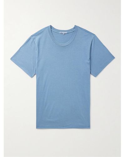 Onia T-shirt in jersey di misto cotone e modal tinta in capo - Blu