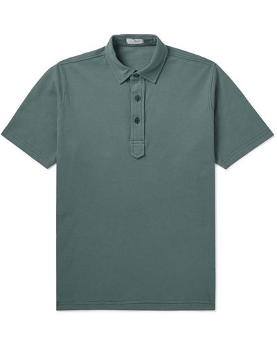 De Petrillo Slim-fit Cotton-piqué Polo Shirt - Green