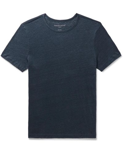 Derek Rose Jordan Linen-jersey T-shirt - Blue