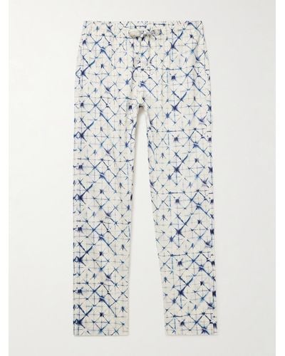 Zimmerli Pantaloni da pigiama in rasatello di cotone stampato - Bianco