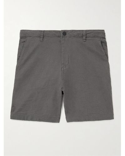 Onia Traveller Straight-leg Linen-blend Bermuda Shorts - Grey