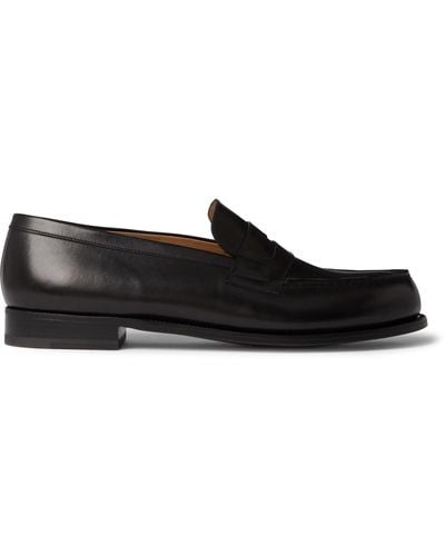 J.M. Weston 180 The Moccasin Leather Loafers - Black