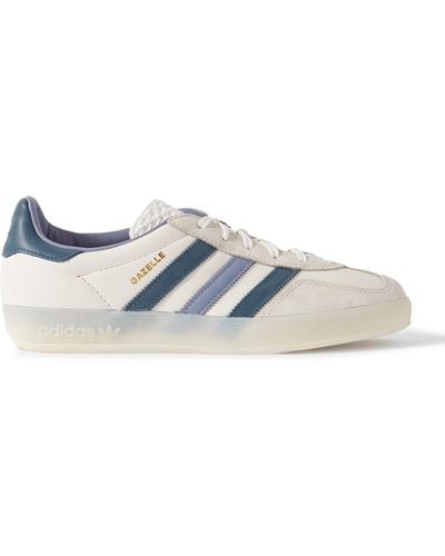 adidas Originals Gazelle Indoor Leather And Suede Sneakers - Blue