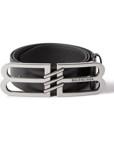 Balenciaga 4cm Logo-embellished Leather Belt - Black