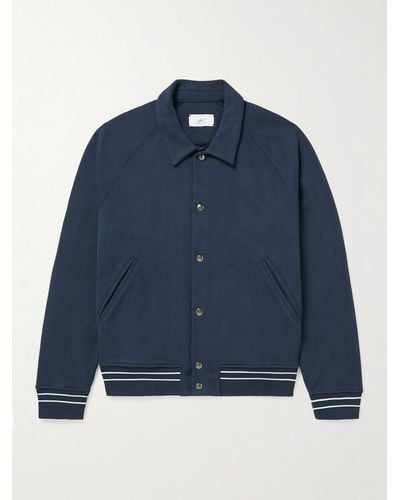 MR P. Organic Cotton-jersey Bomber Jacket - Blue