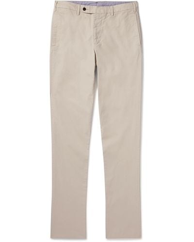 Sid Mashburn Slim-fit Straight-leg Garment-dyed Cotton-twill Pants - Natural