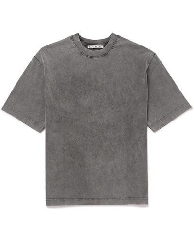 Acne Studios Extorr Logo-appliquéd Garment-dyed Cotton-jersey T-shirt - Gray
