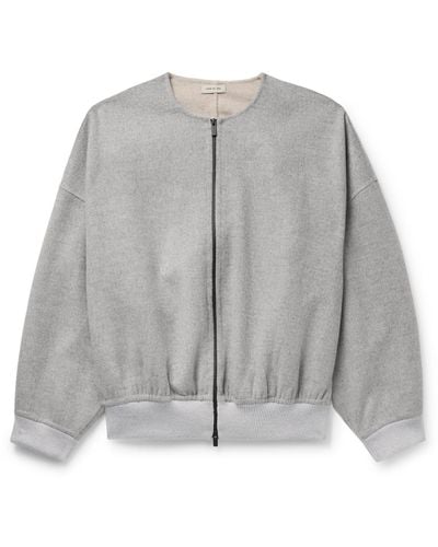 Fear Of God Double-faced Wool And Cashmere-blend Bomber Jacket - Gray